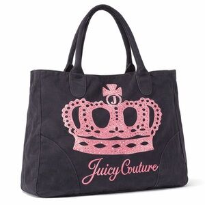 VINTAGE y2k OG Juicy Couture Black and Pink Tote Bag